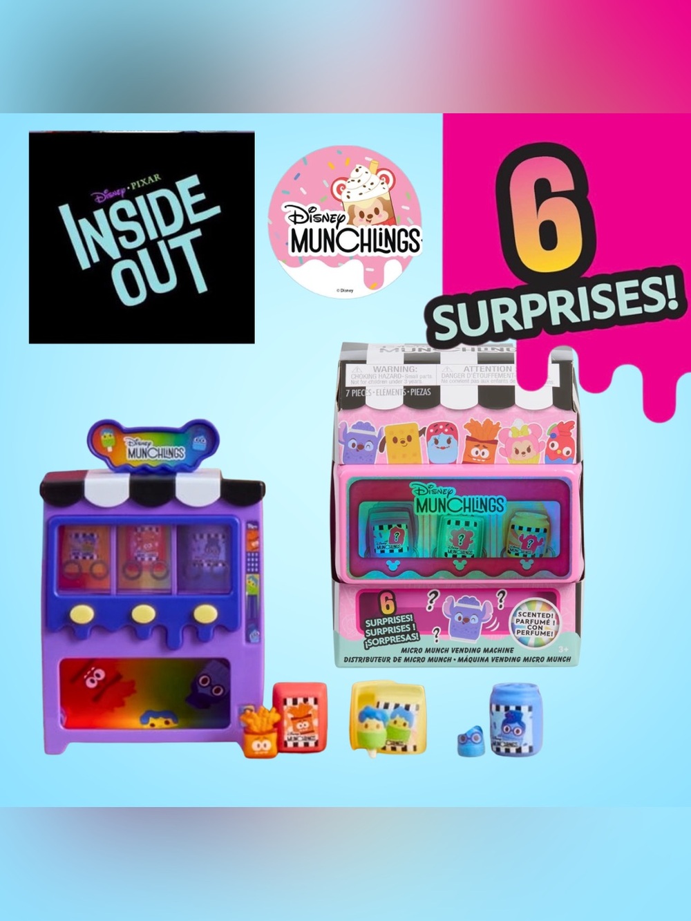 Disney Munchlings Micro Munch Vending Machine- Inside Out
